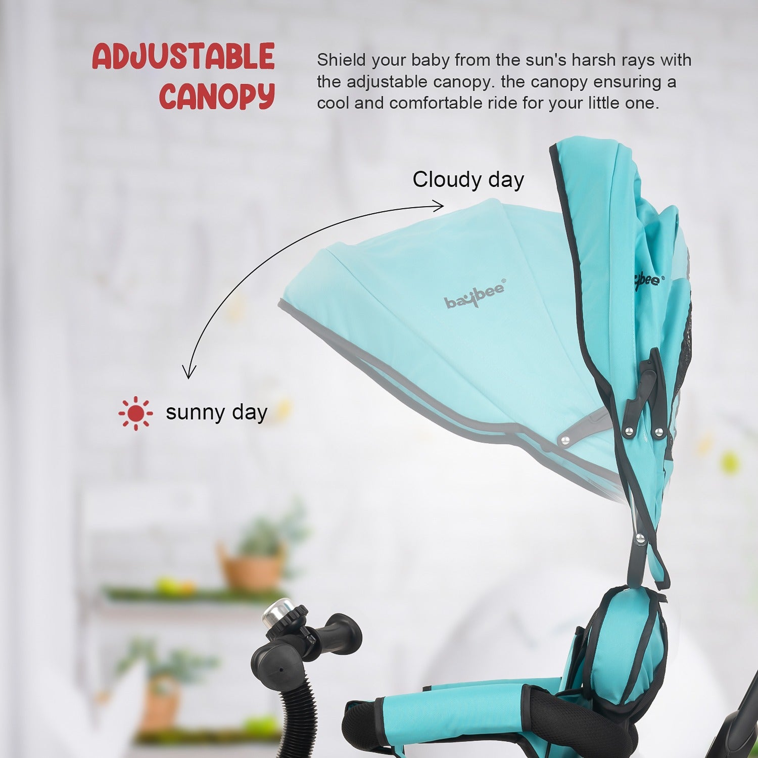Mario Baby Sportz Trikes for Kids I Parental Adjust Push Handle I Tubeless Rubber Wheels I Foldable Canopy I 6M - 5 Years