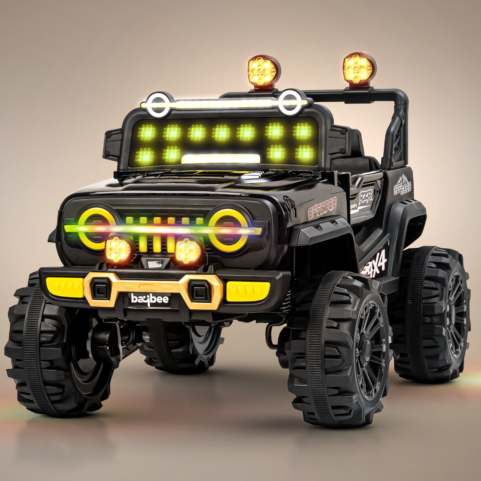 Minikin Blitz 4x4 Electric Rechargeable Jeep I LED Head Lights & Music I 1-7 Years