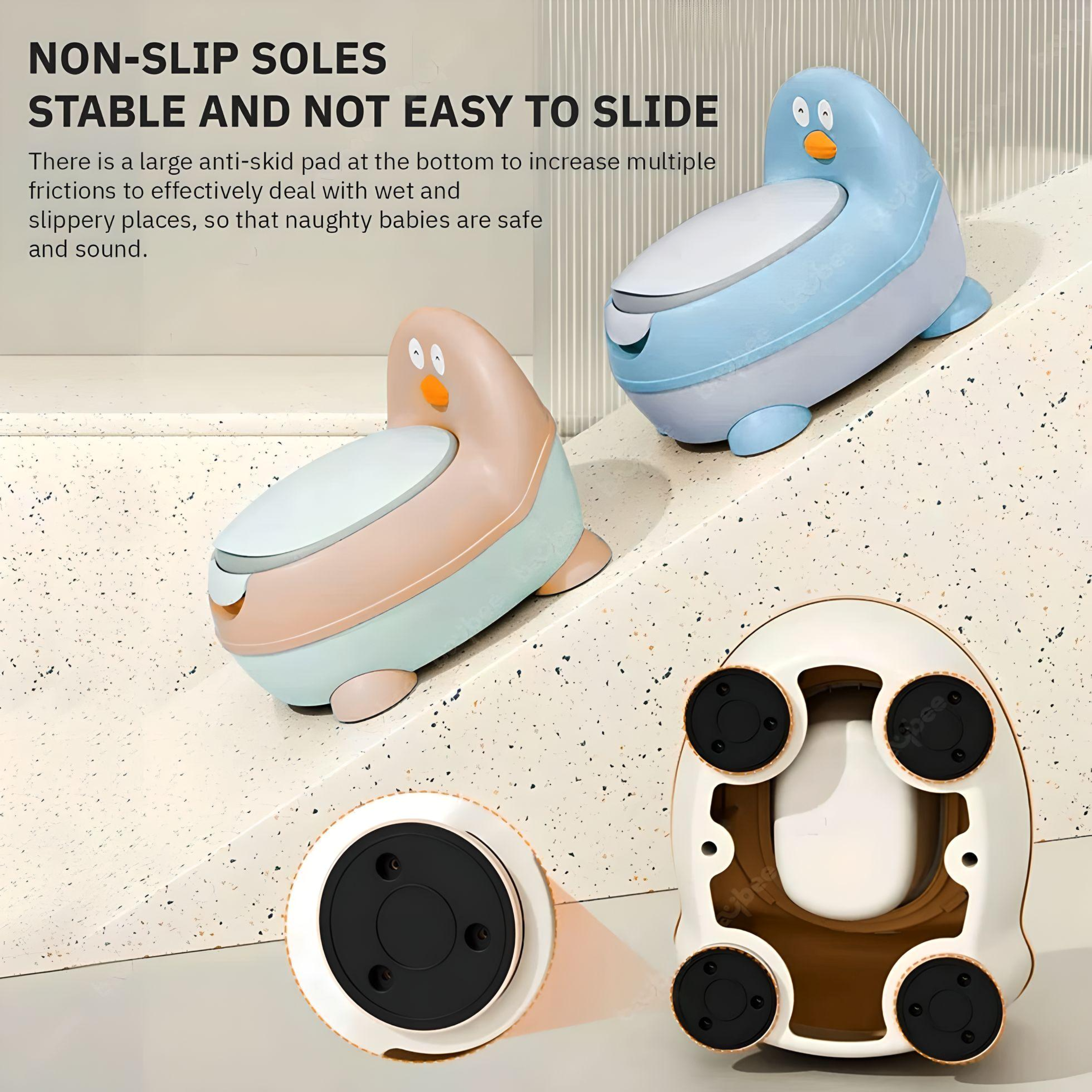 Penguin Western Toilet Potty Trainer Chair I Anti-Splash Design I Anti Slip Odourless PU Cushioned Seat 1-6 Years