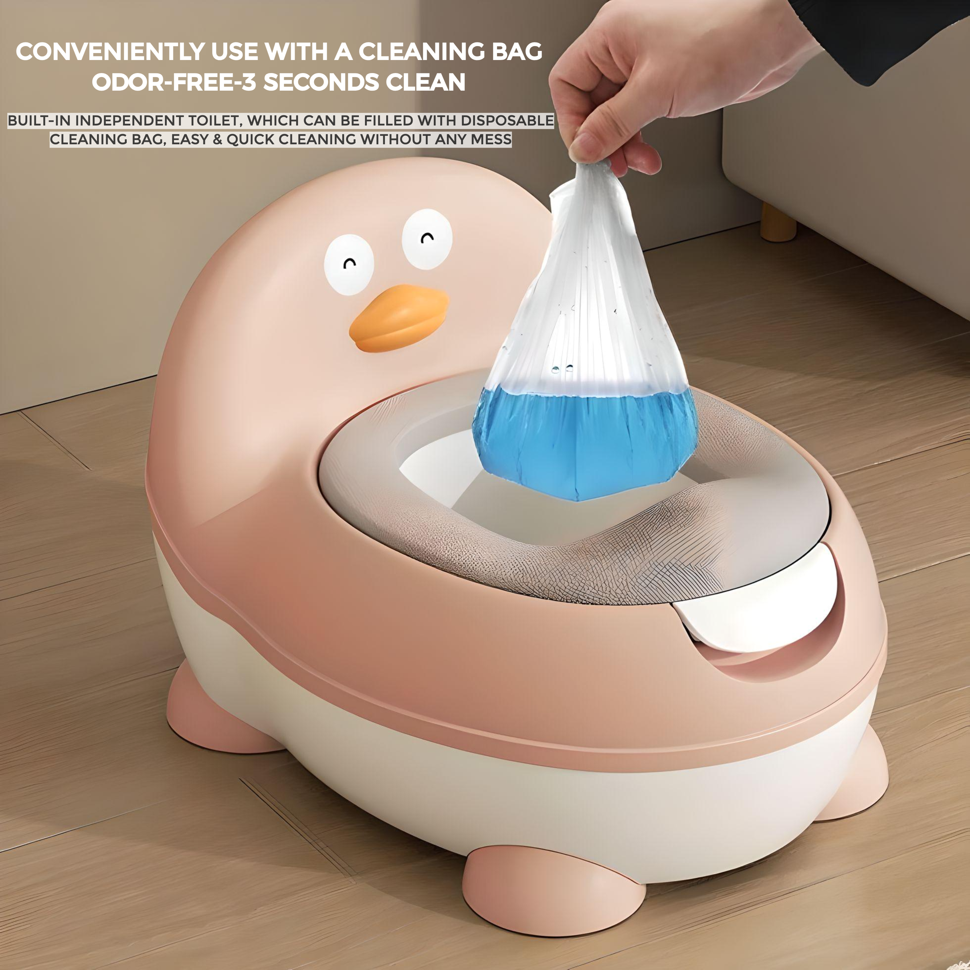 Minikin Penguin Toilet Trainer - Anti-Splash Potty Chair for Toddlers (1-6 Years)