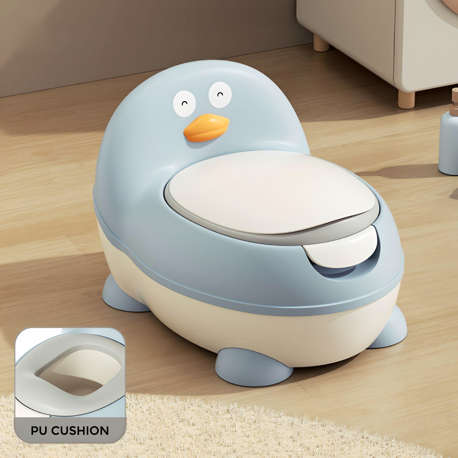 Minikin Penguin Toilet Trainer - Anti-Splash Potty Chair for Toddlers (1-6 Years)