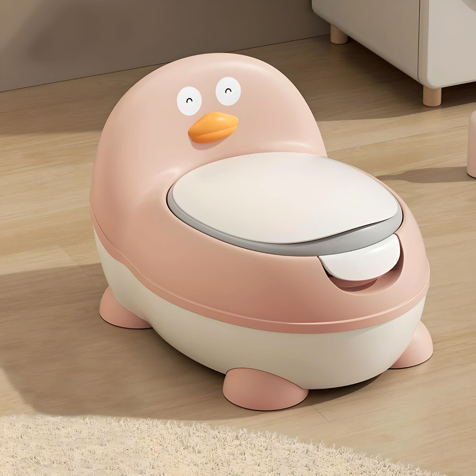 Minikin Penguin Toilet Trainer - Anti-Splash Potty Chair for Toddlers (1-6 Years)