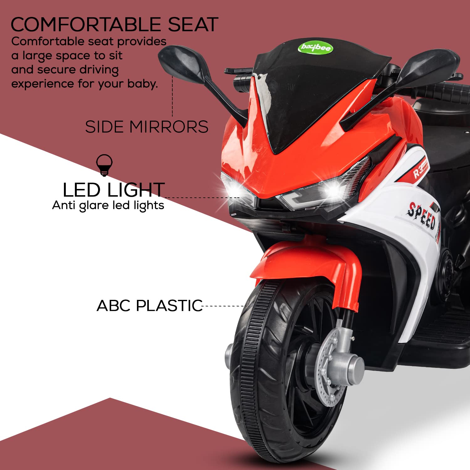Minikin R3 Pro Rechargeable Battery Operated Bike for Kids I 1-3 Years