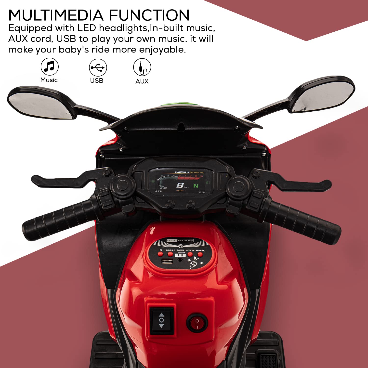 Minikin R3 Pro Rechargeable Battery Operated Bike for Kids I 1-3 Years