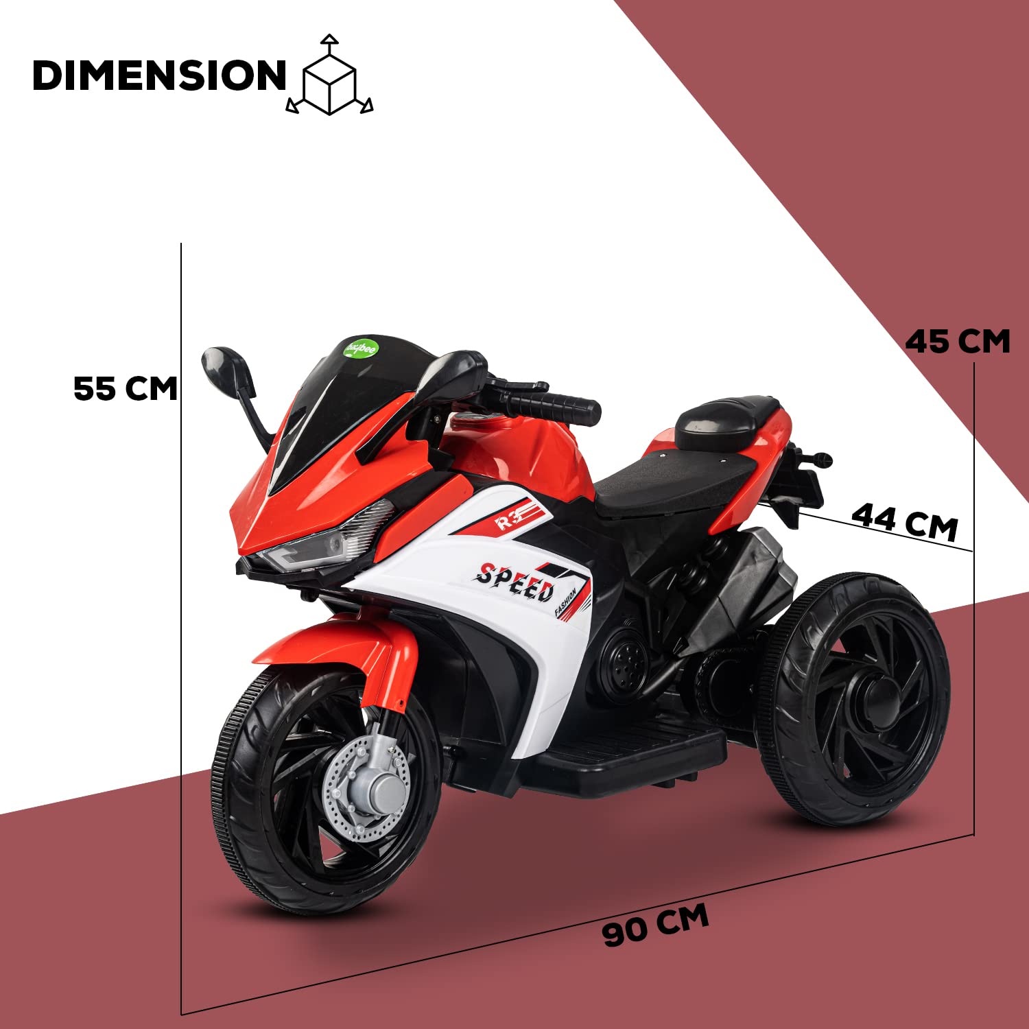 Minikin R3 Pro Rechargeable Battery Operated Bike for Kids I 1-3 Years