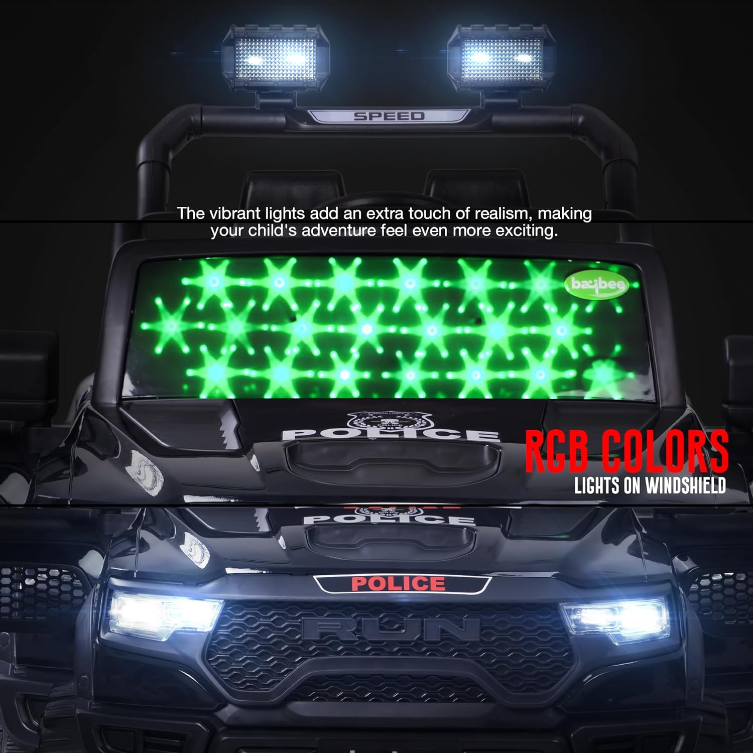 Minikin RAM 2x2 Electric Rechargeable Jeep | LED Head Lights & Music | 1-7 Years