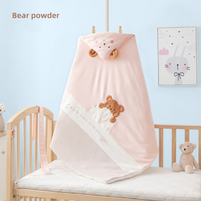 Premium Quilted Receiving Blanket & Swaddle Wrap with Hood - Newborn to 6 Months