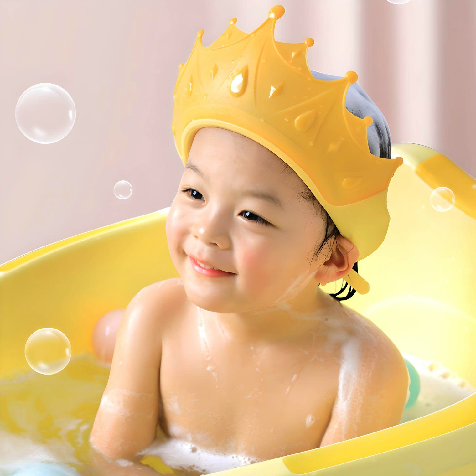 Crown Baby Shower Cap I Shampoo Hat for NB - 3 Years