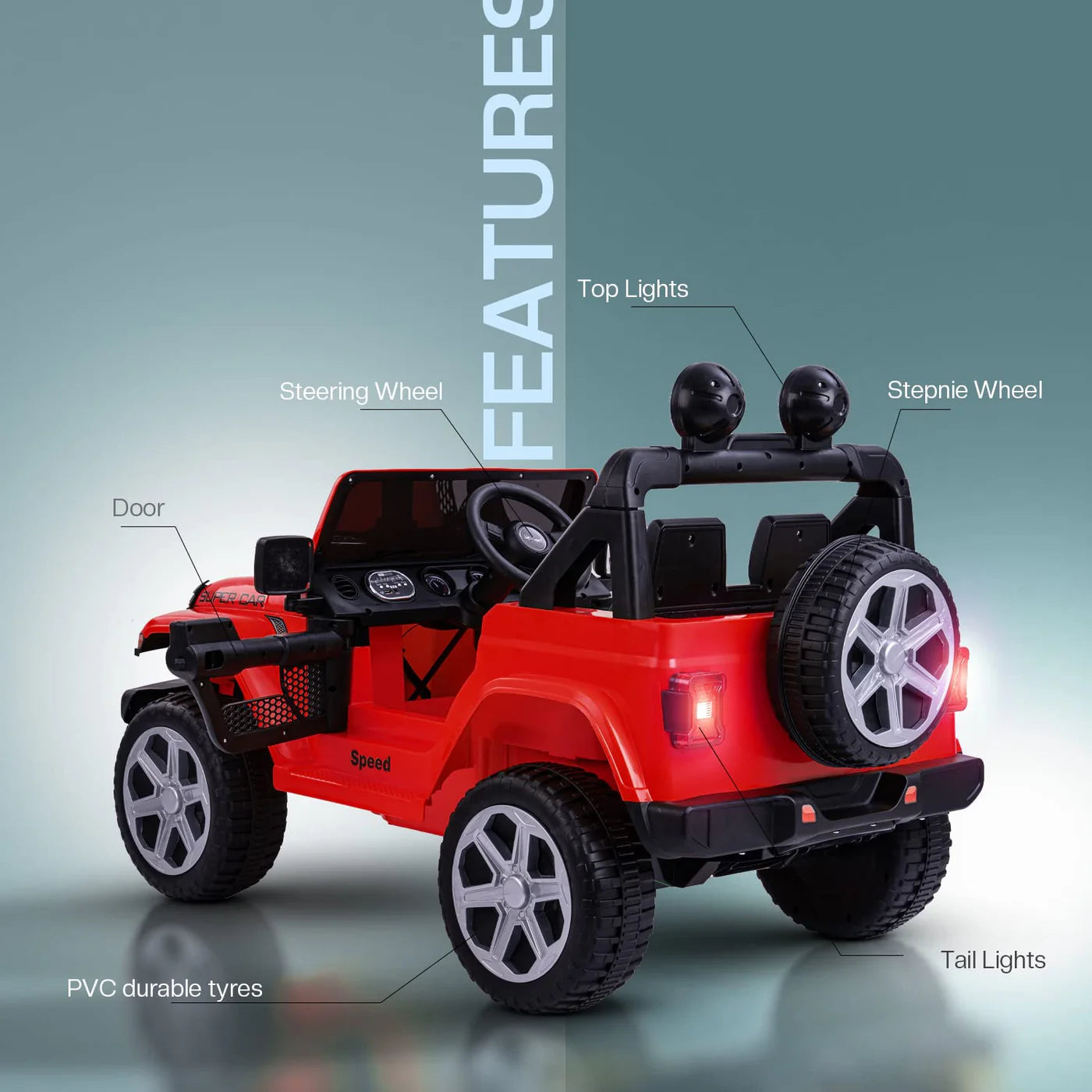 Minikin Thaar 4x4 Electric Rechargeable Kids Jeep I Large Size I 1-8 Years