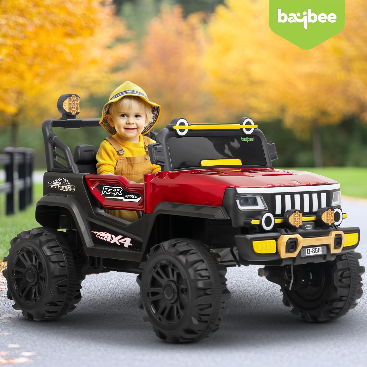 Minikin Thunderbug 4x4 Electric Rechargeable Jeep I LED Head Lights & Music I 1-7 Years