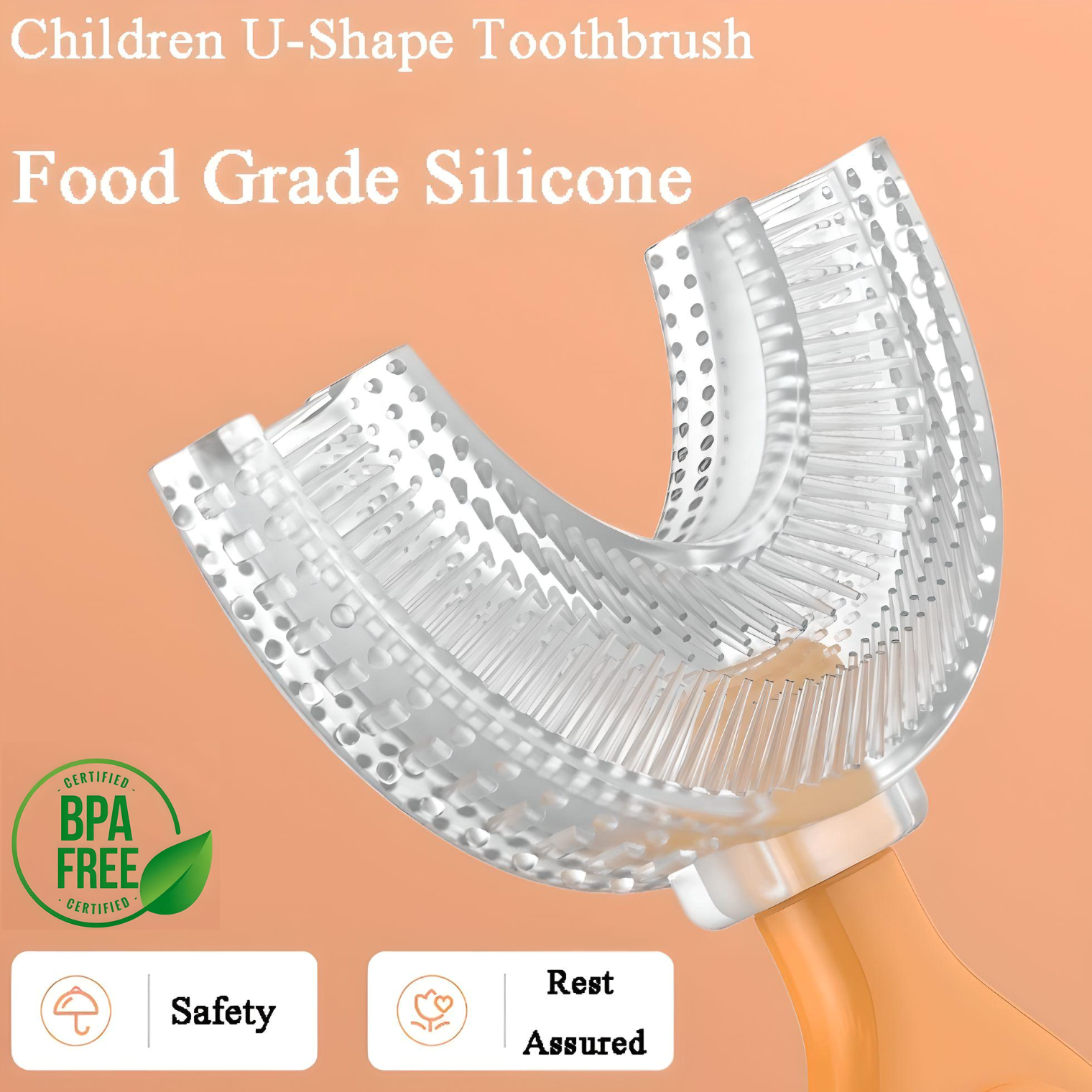 U Shaped Silicon Kids Tooth Brush I Safe for Gums I 360 Degree Oral Teeth Cleaning Design I Food grade silicon I 2-6 Years