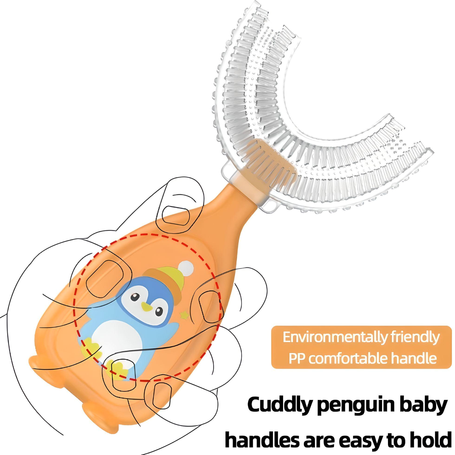 U Shaped Silicon Kids Tooth Brush I Safe for Gums I 360 Degree Oral Teeth Cleaning Design I Food grade silicon I 2-6 Years