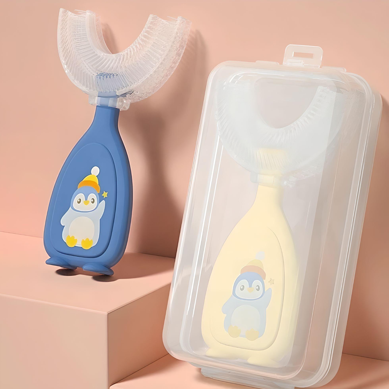 U Shaped Silicon Kids Tooth Brush I Safe for Gums I 360 Degree Oral Teeth Cleaning Design I Food grade silicon I 2-6 Years