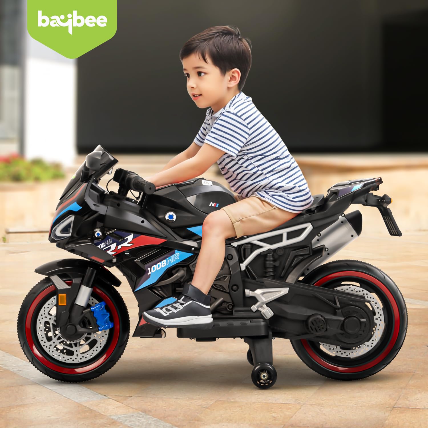 Minikin V8 Kids Battery Operated Electric Rechargeable Bike for Kids I Handle Accelerator I 2 to 8 Years