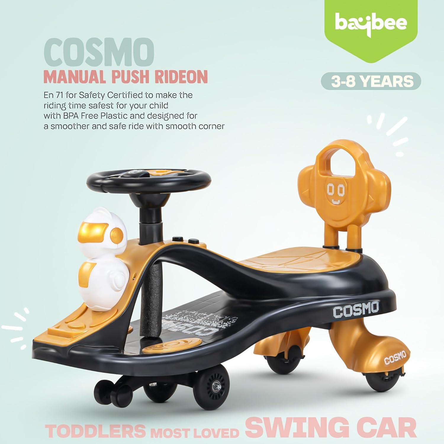 Cosmo Magic Swing Car for Kids, Baby Twist & Go Ride on | 2-8 years
