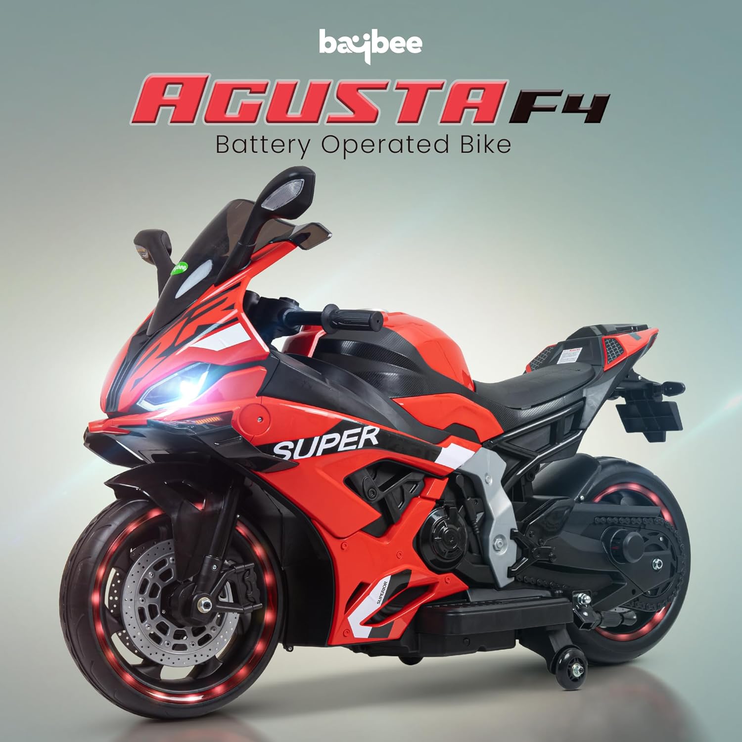 Minikin Agusta F4 Electric Rechargeable Superbike I Large Size Top Spec I 45KG Capacity I 2-14 Years