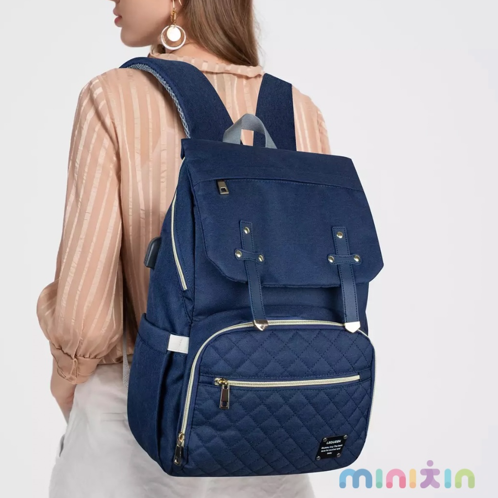 Le Queen Water Proof Premium Mommy Bag With Leather Straps