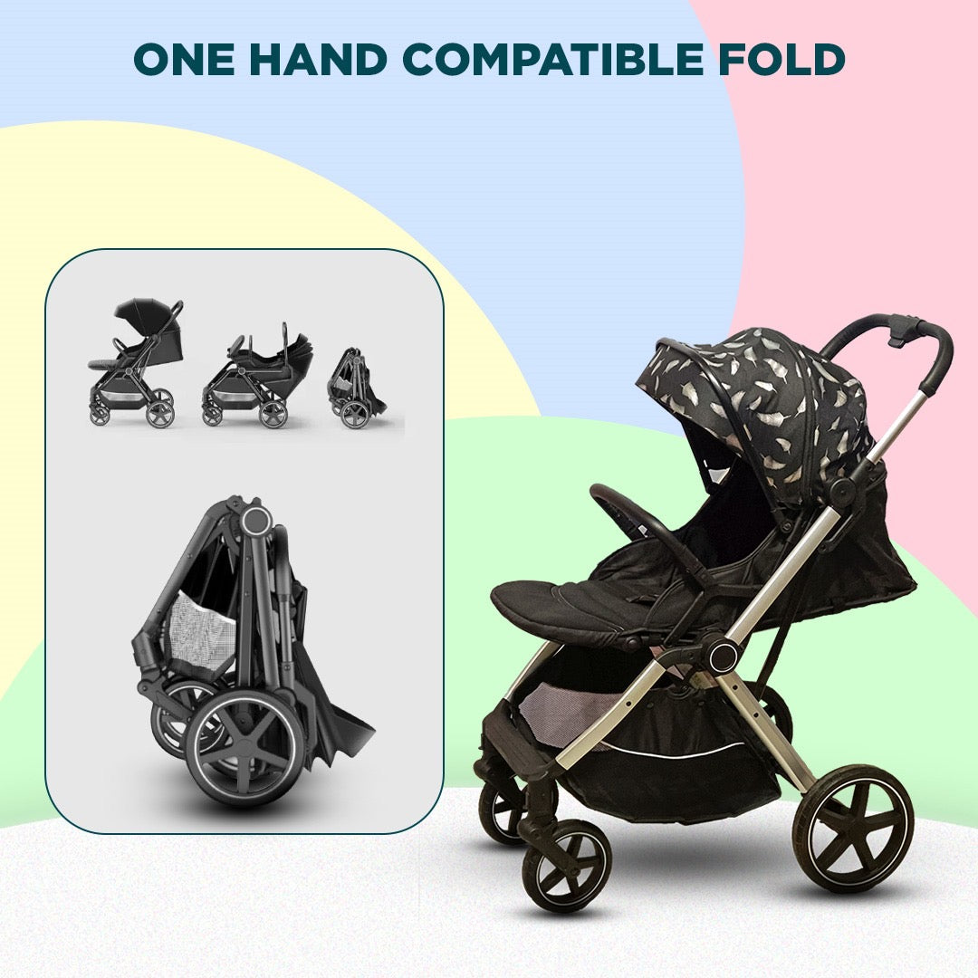 Breeze Reversible Handle Baby Stroller - Use as Carry Cot, Anti-Shock Wheels (Newborn to 5 Years)