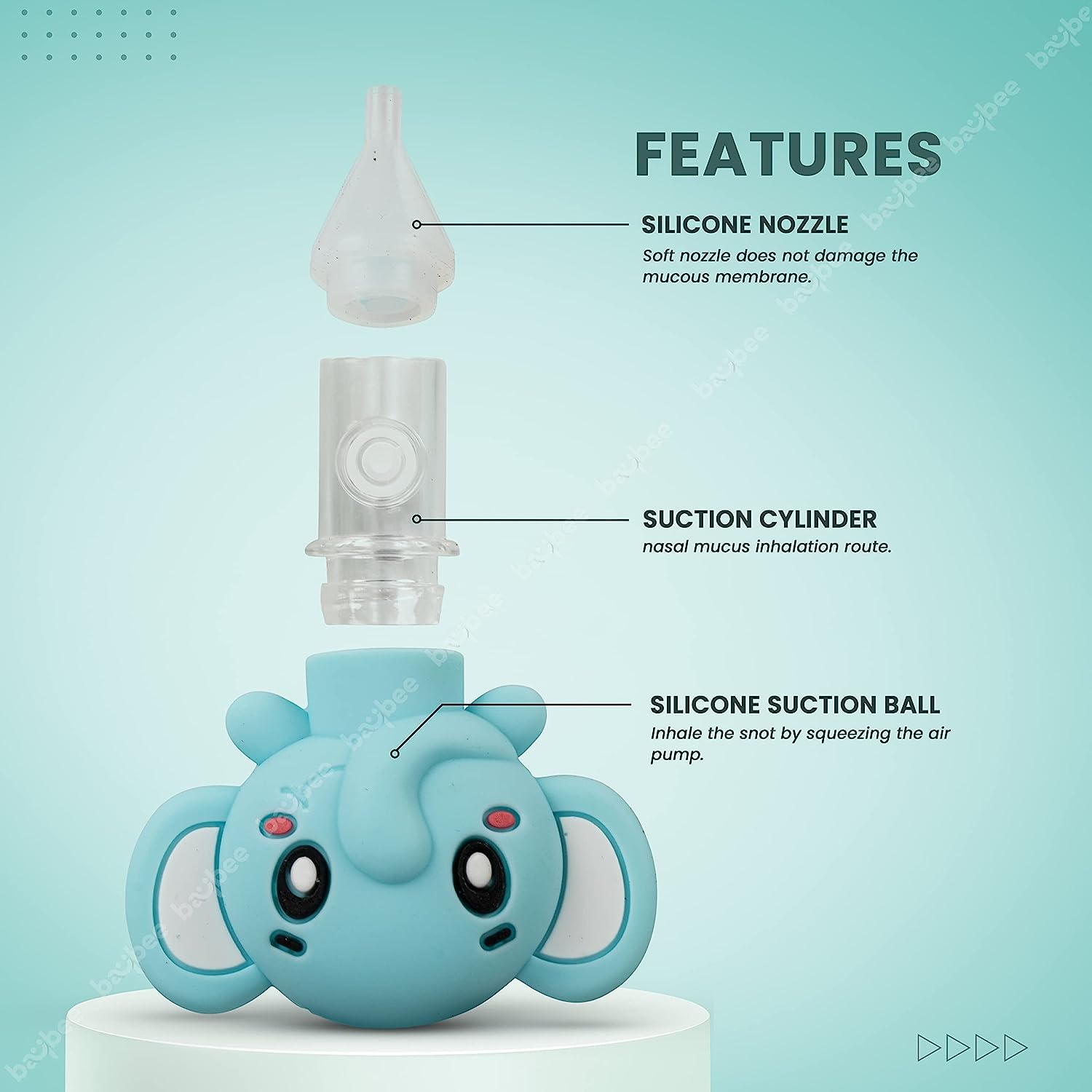 Minikin Newborn Baby Nasal Aspirator Bulb Syringe Mucus Sucker I U Shaped Reusable Kids Nasal Cleaner Pump