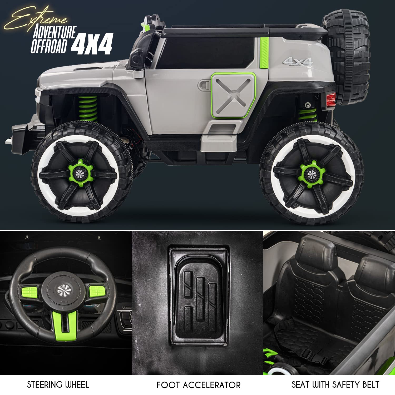 Minikin Hulk 4X4 Monster Rechargeable Jeep | Top End Configuration | 1-10 Years