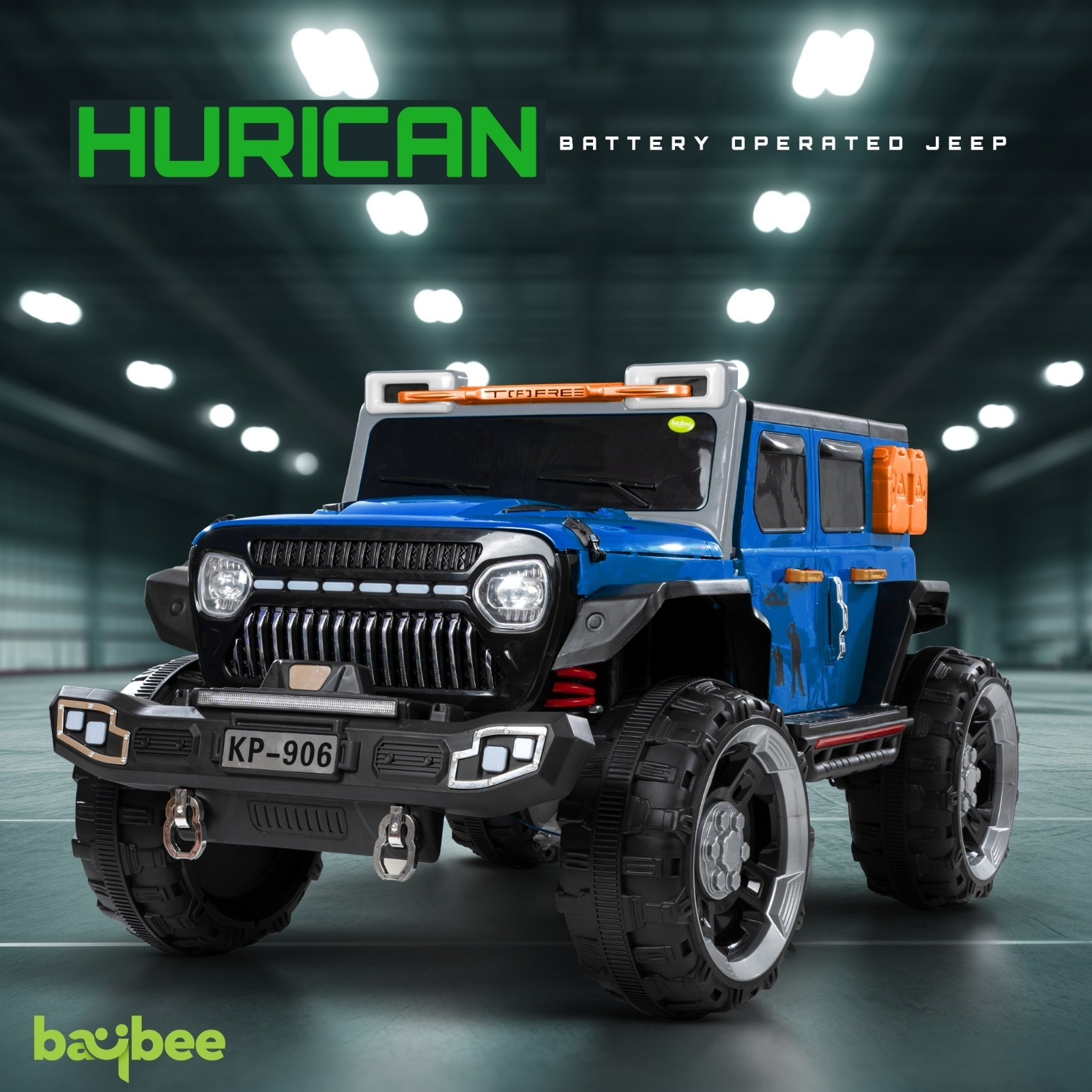 Minikin Hurrican 4X4 Monster Rechargeable Jeep | Large Size 4 Motors I Premium Quality | Top End Configuration | 1-8 Years