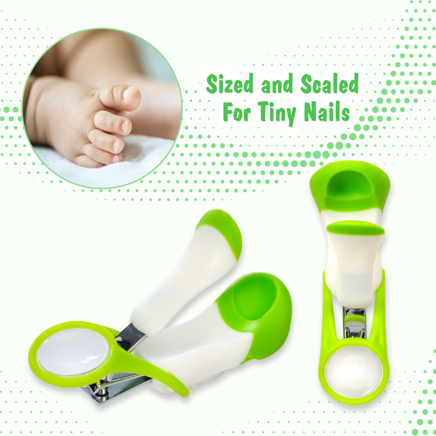 Minikin Baby Nail Clipper with Magnifier Zoom Lens I Safety Nail Cutter for New Born Babies Infant Toddler I NB - 10 Years