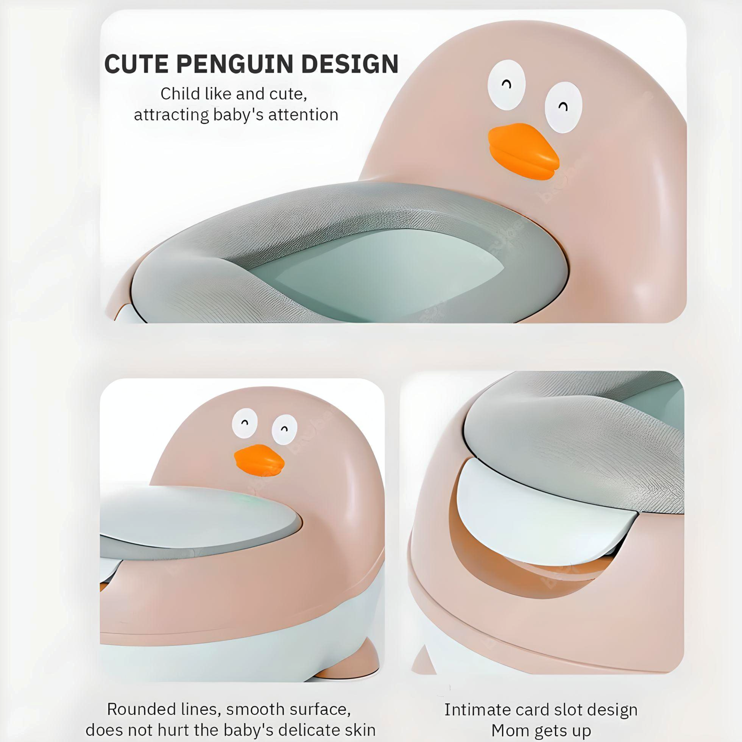 Minikin Penguin Toilet Trainer - Anti-Splash Potty Chair for Toddlers (1-6 Years)