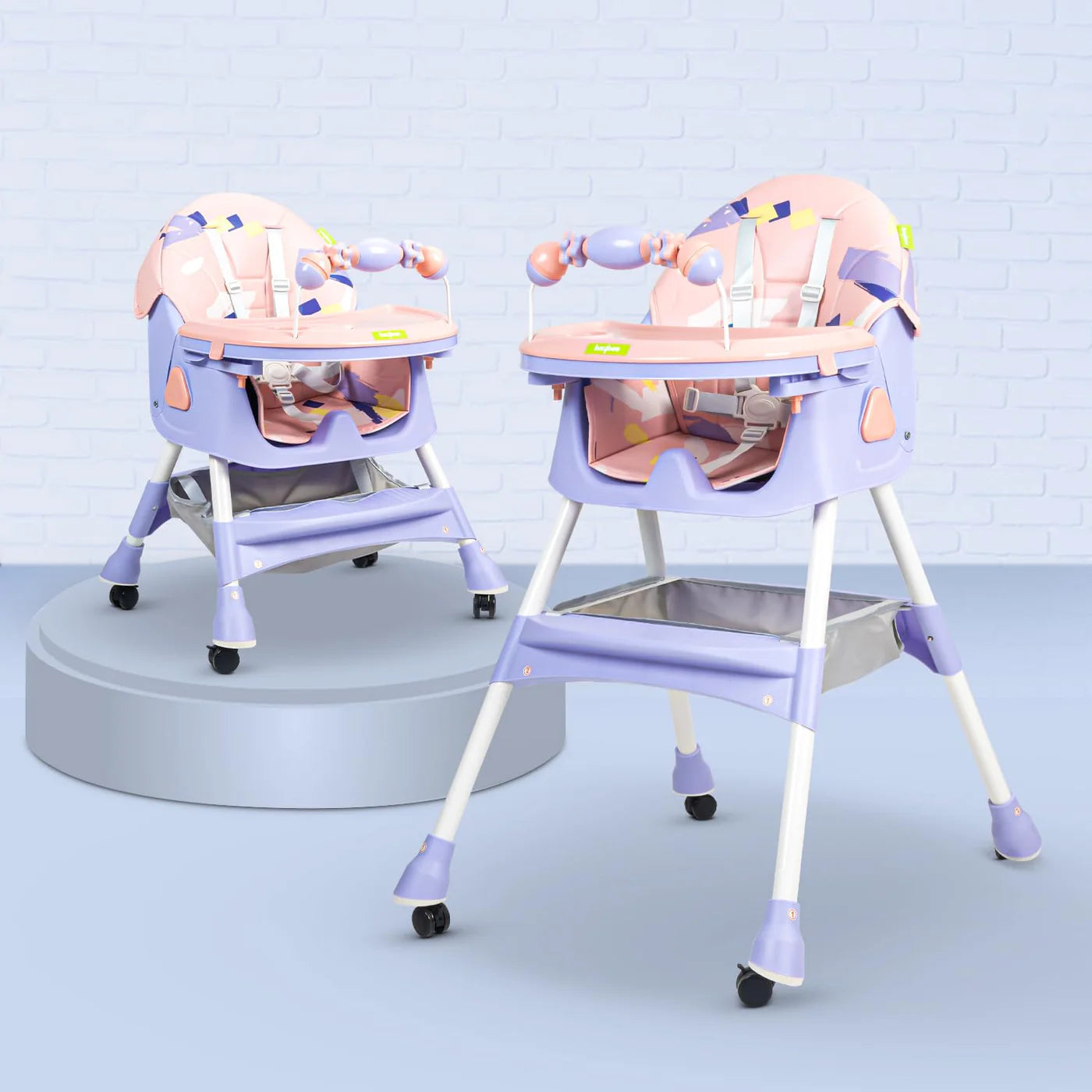 Minikin Aurora Series 3 in 1 Convertible High Chair for Kids with Adjustable Comfortable Seat