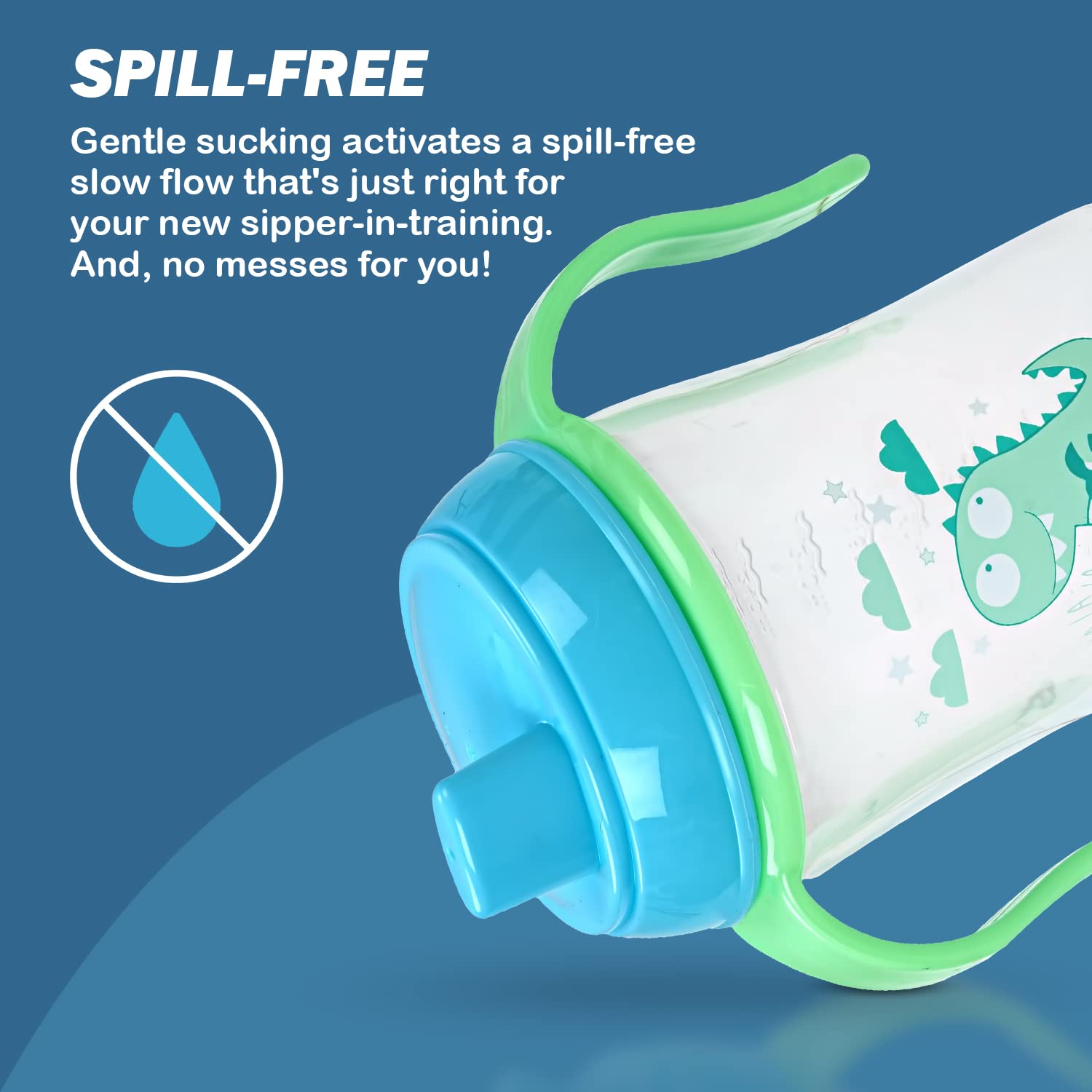 Sipper Bottle for Kids I BPA Free Anti-Spill Sippy Bottle I Train to Drink Sippy Bottle with Grasp Handle I 6 Months to 3 Years
