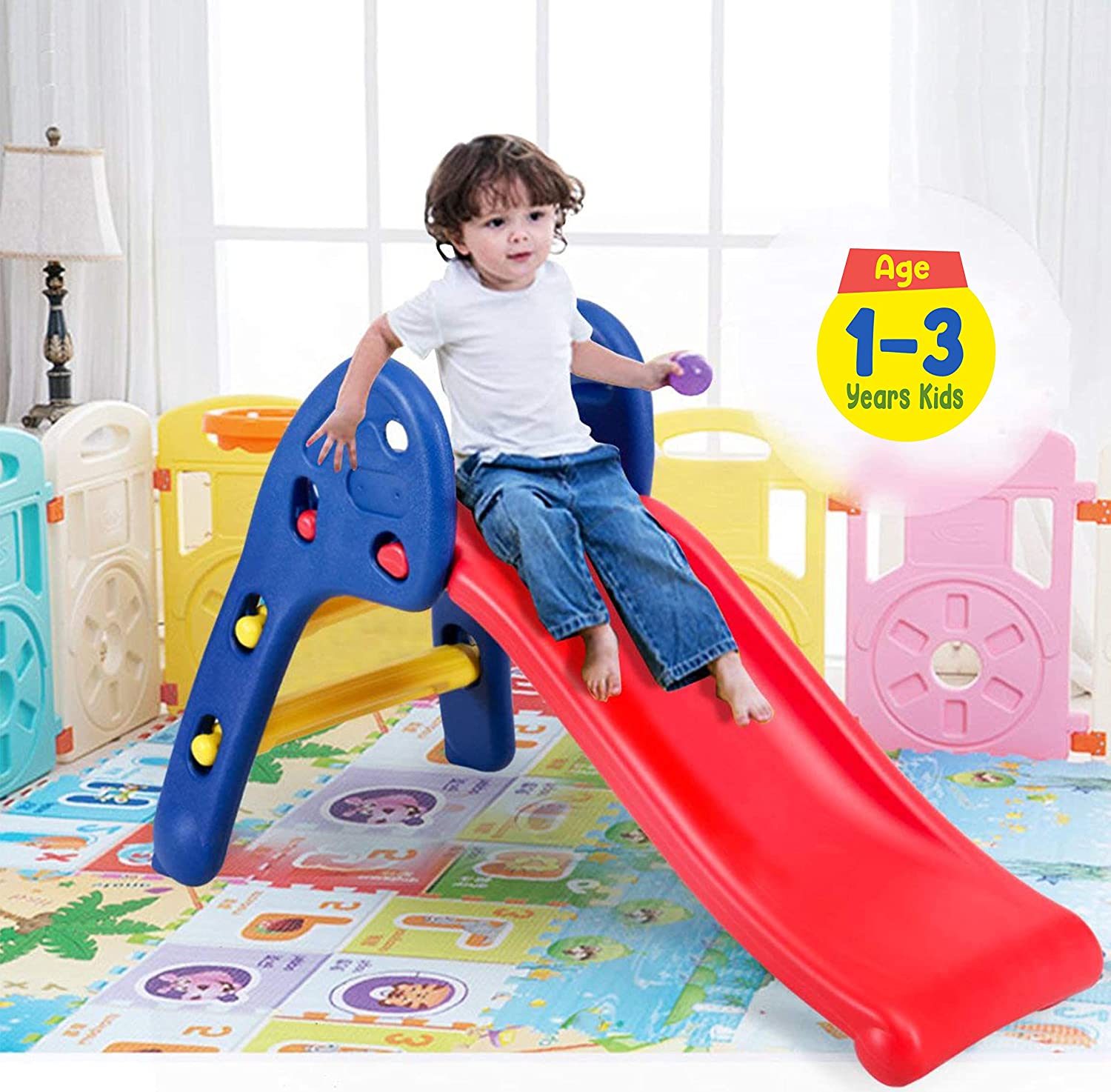 Minikin Foldable Kids Slide for Garden & Indoor I 1-3 Years