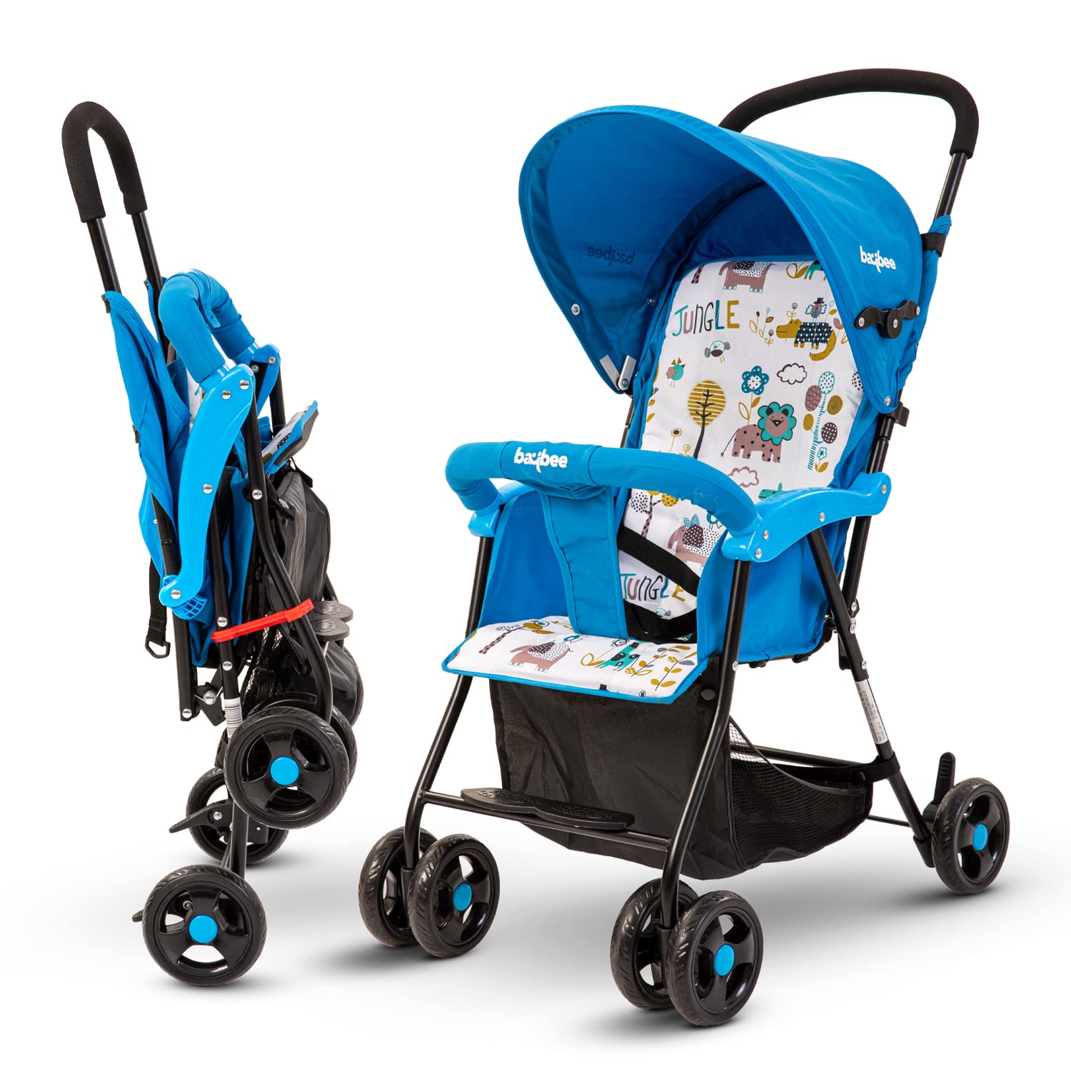 Taro Infant Baby Foldable Buggy Stroller. Travel friendly Cabin Size. NB - 3 Years (Blue)