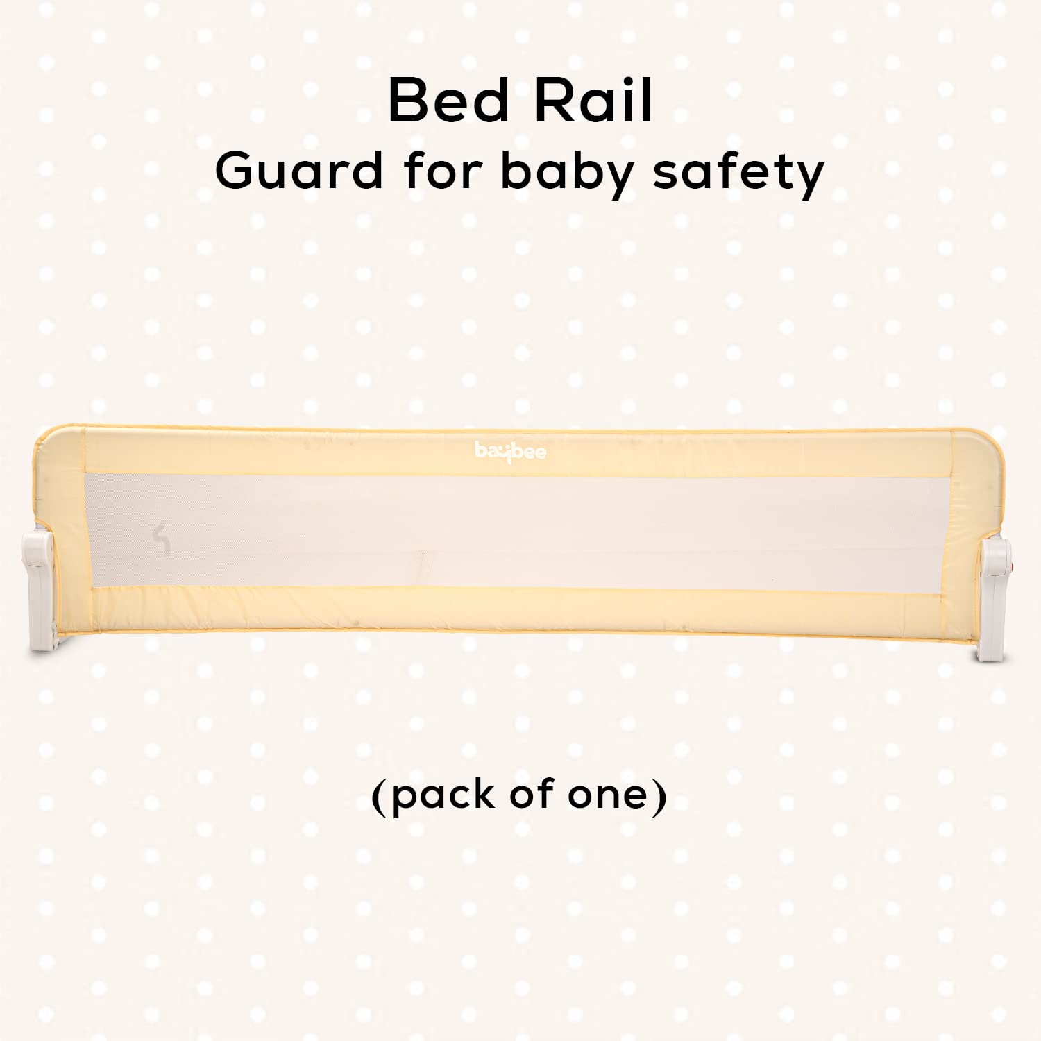 Minikin Bed Rail Guard I Anti-Fall Protector Fence for Bed I Foldable Design I 180 X 42 CMS