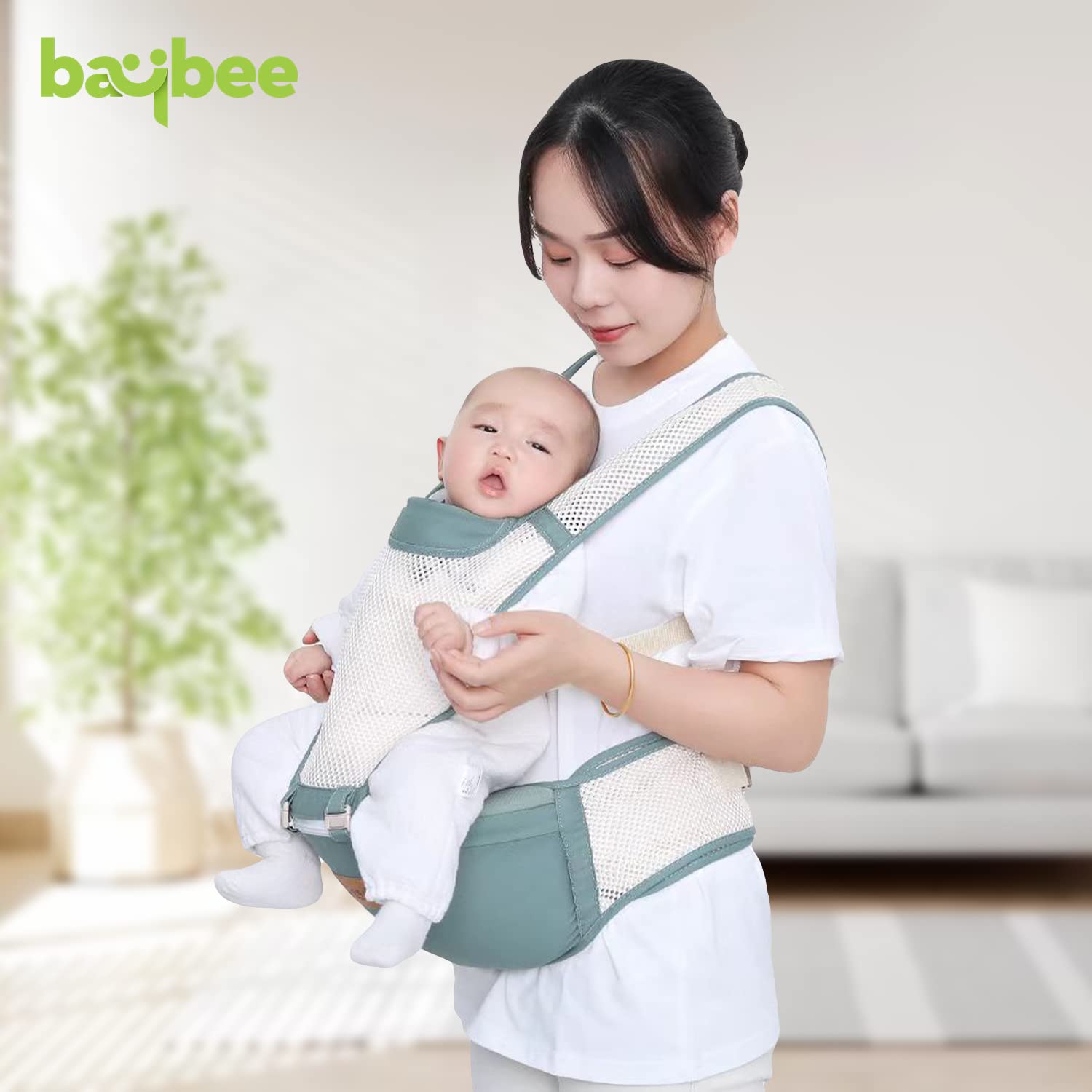 6 in 1 Ergo II Hip Seat Baby Carrier / Kangaroo Bag with 6 Carry Positions for 3 to 24 Months (Green)