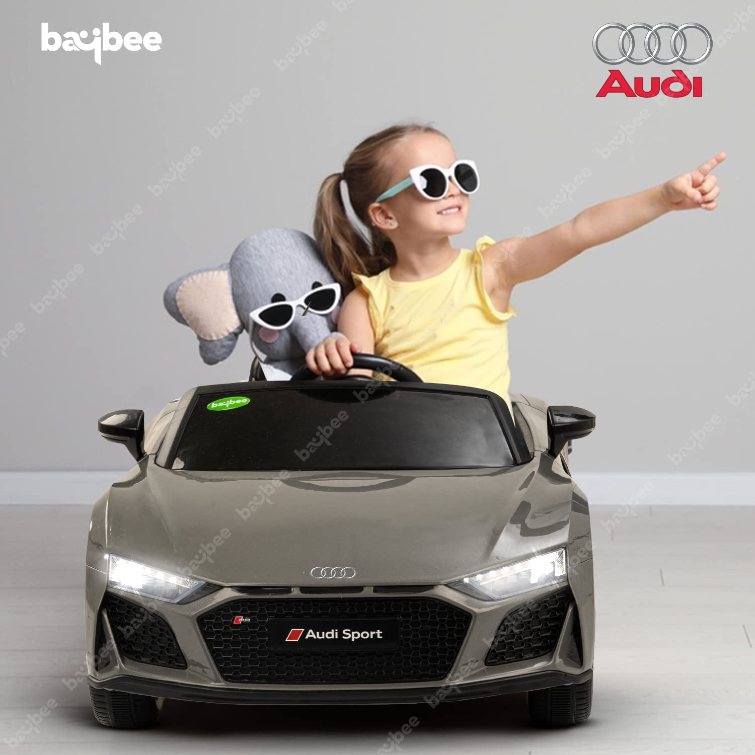 Audi R8 Official Licensed Kids Electric Rideon Car Age 1-5 Years (Metallic Grey)