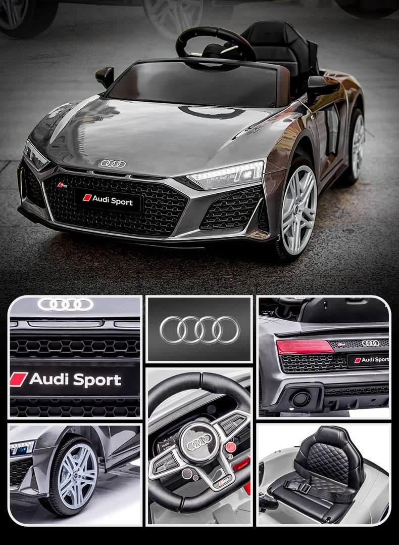 Audi R8 Official Licensed Kids Electric Rideon Car Age 1-5 Years (Metallic Grey)