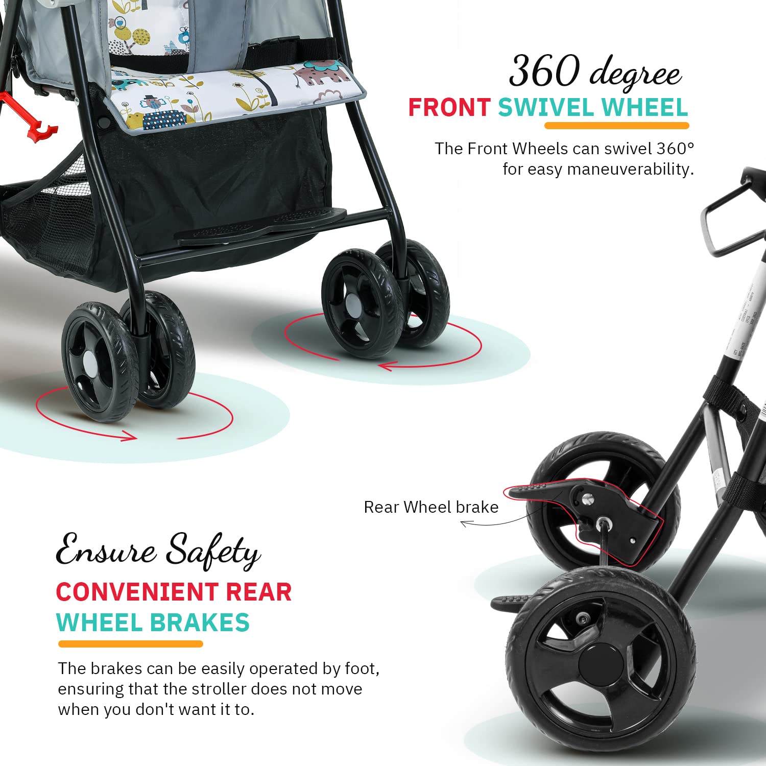 Taro Infant Baby Foldable Stroller. Travel friendly Cabin Size. NB - 3 Years (Grey)