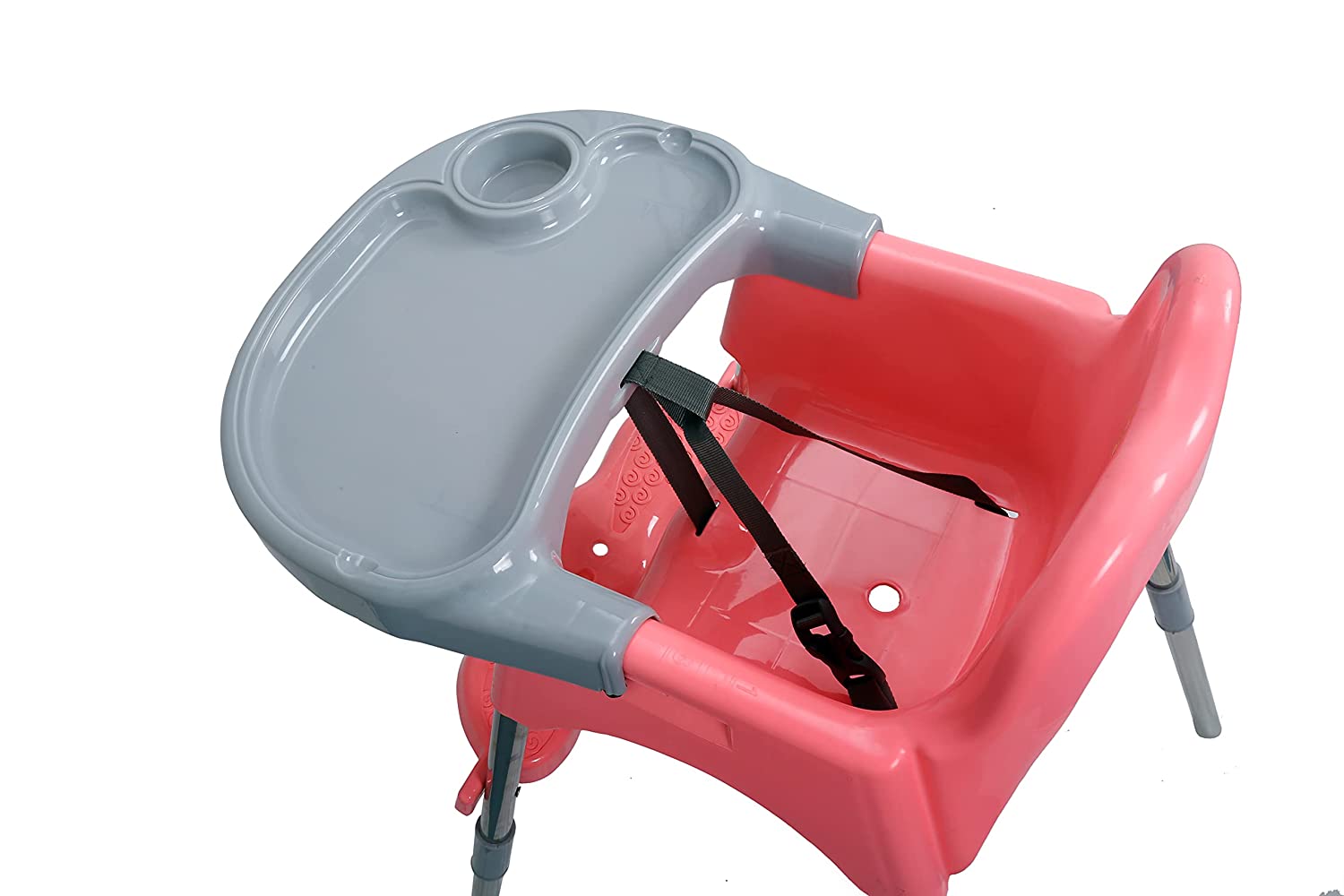 Skippy 2-in-1 Baby High Chair and Low Chair / Baby Dining Chair – with Footrest and Tray – (6 Months to 3 Years) (Pink)