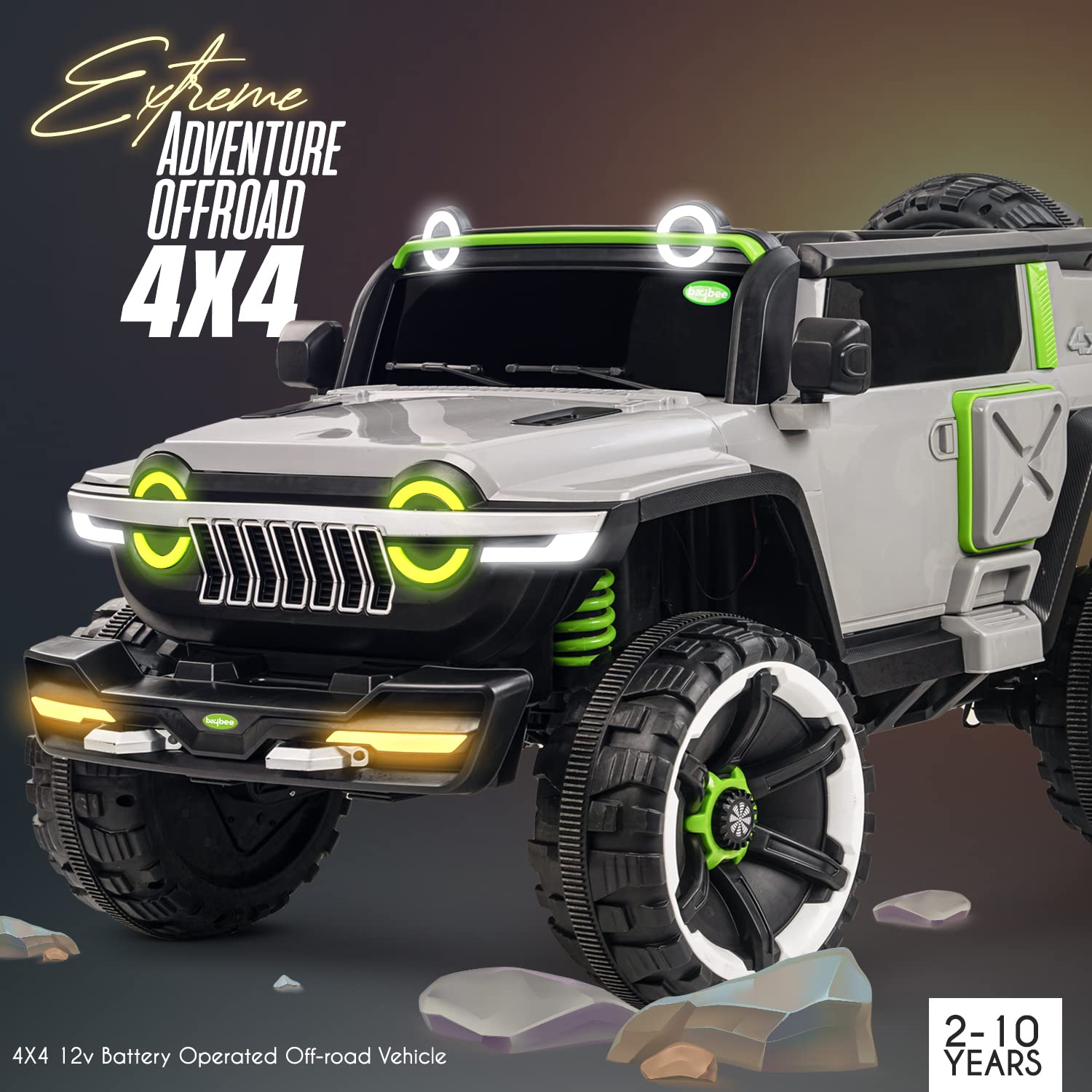 Minikin Hulk 4X4 Monster Rechargeable Jeep | Top End Configuration | 1-10 Years