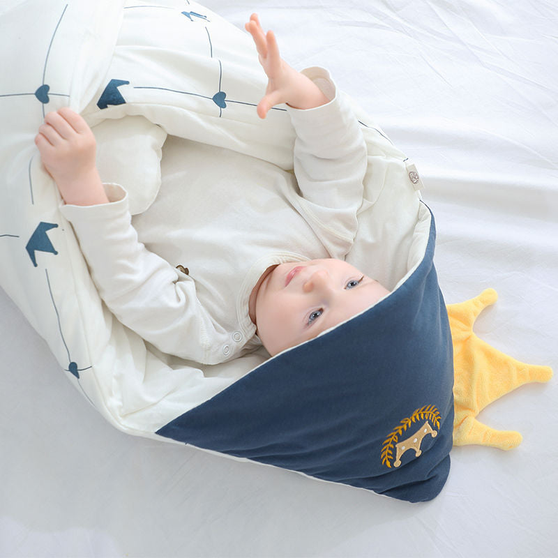 Premium Crown Baby Hooded Swaddle/Receiving Blanket - Soft, Cozy, and Adjustable for Newborns to 12 Months