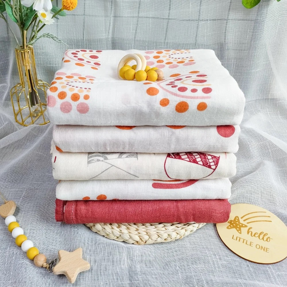 Premium 6-Layer Muslin Organic Cotton Blanket/Swaddle Wrap - Assorted Prints for Newborns to 3 Years