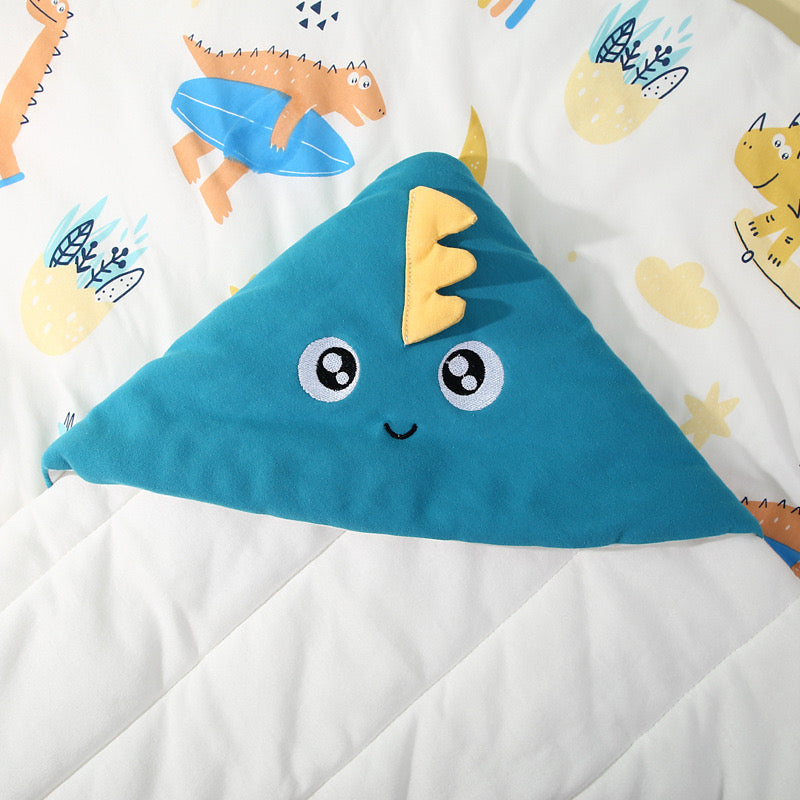 Quilted Baby Hooded Swaddle/Receiving Blanket - Soft, Cozy, and Adjustable Wrapper for Newborns to 12 Months