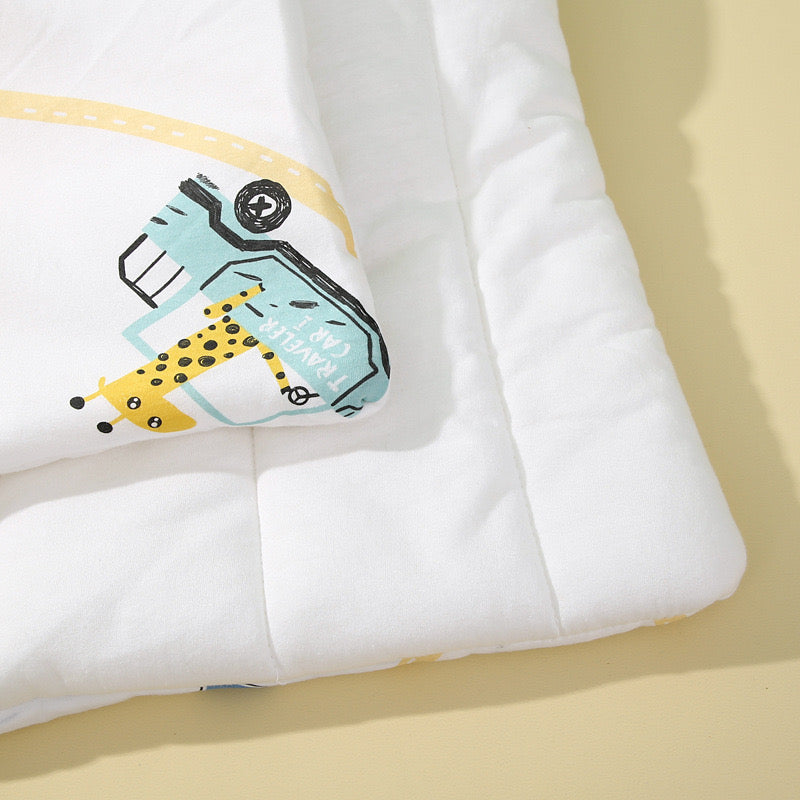 Quilted Baby Hooded Swaddle/Receiving Blanket - Soft, Cozy, and Adjustable Wrapper for Newborns to 12 Months