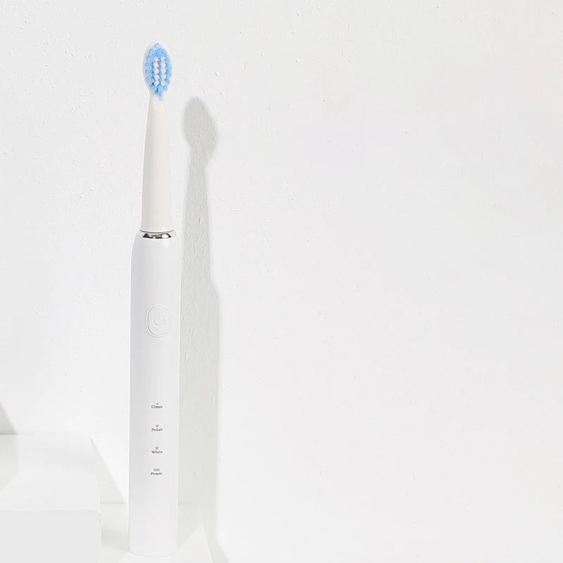 Sonic Electric Rechargeable Toothbrush with 2 Brush Heads for Kids - White