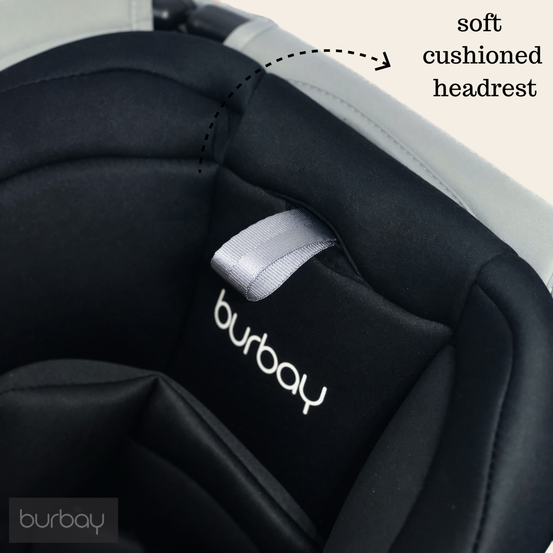 Burbay Grand ISOFIX 360 Rotatable Baby Car Seat I 0 Months -12 Years I (Black Grey)