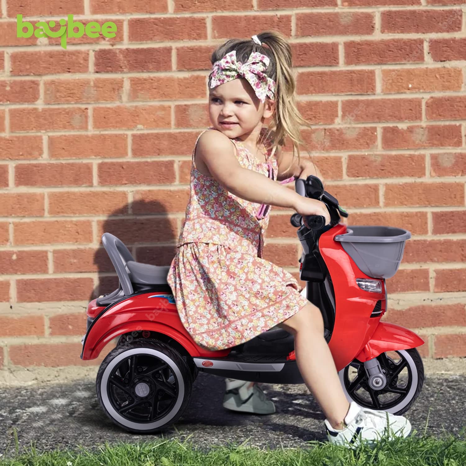 Minikin Pepto Kids Rechargeable Battery Operated Bike | Ride on Toy Baby Bike with Light & Music 1-5 Years