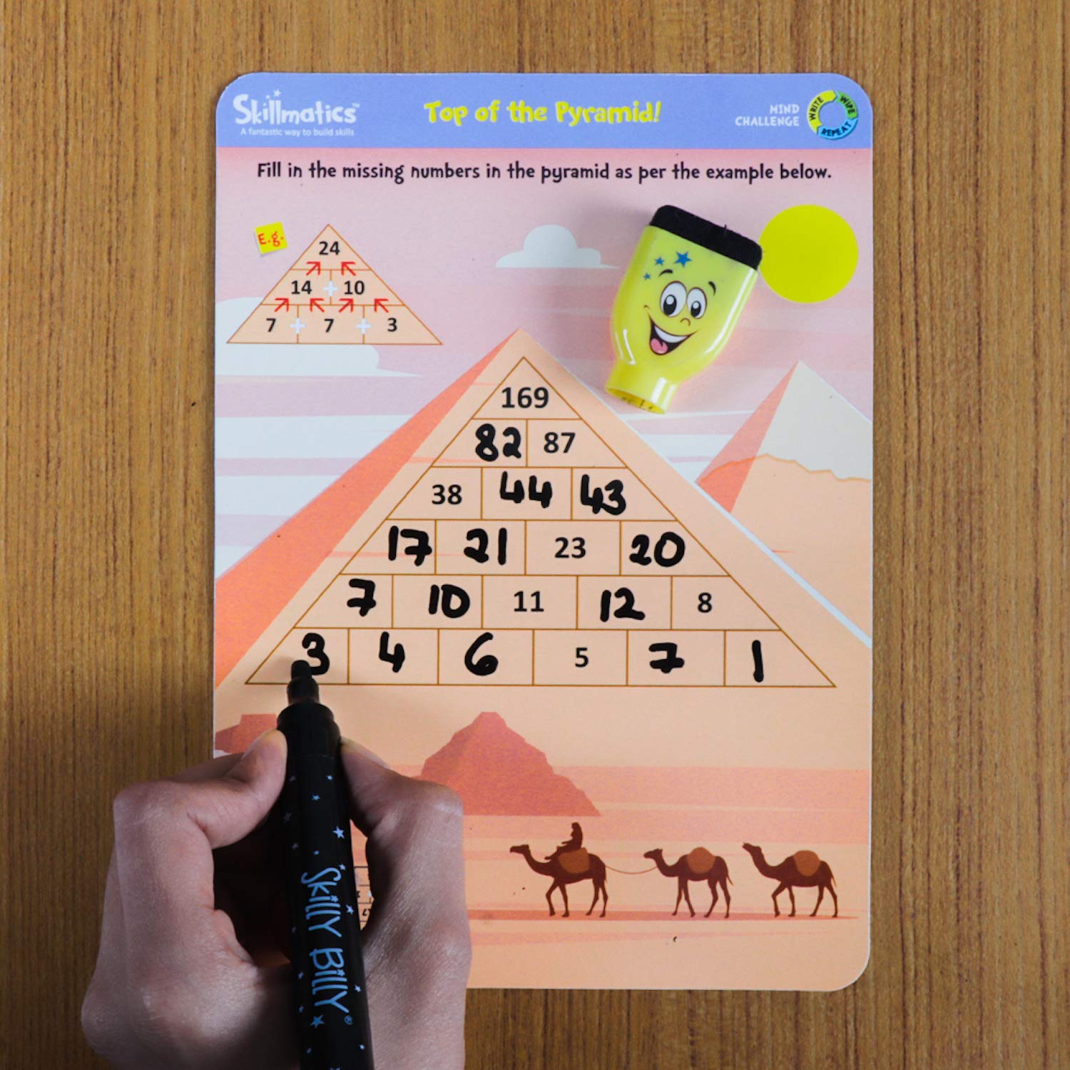 Skillmatics Educational Game : Mind Challenge | Reusable Activity Mats with Marker Pen | Gifts, Travel Toy & Learning Tools for Ages 6 and Up, Blue