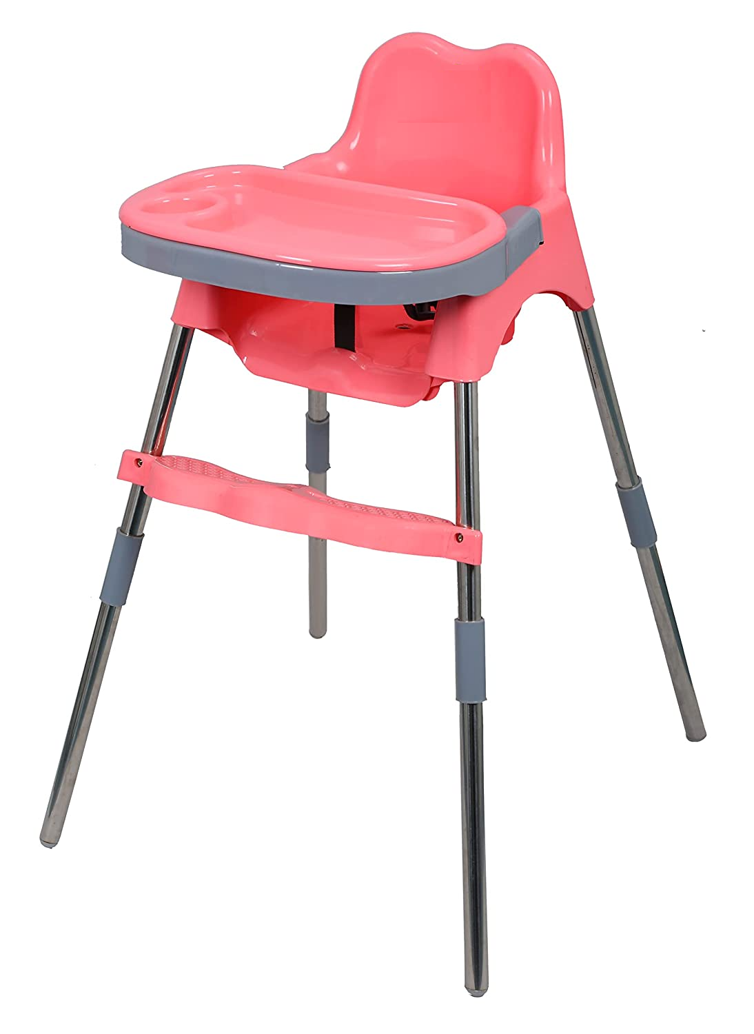 Skippy 2 IN 1 Baby Dining / High Chair cum Low Chair with Footrest and Tray Pink 6M-36M