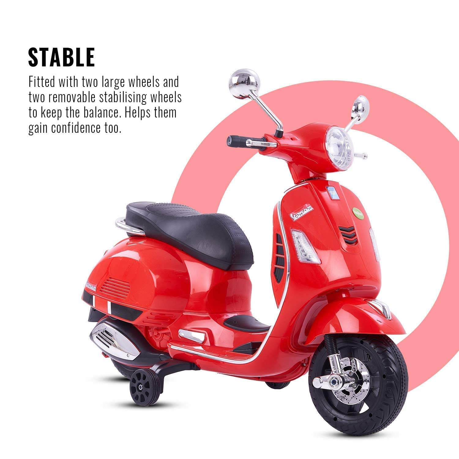 Minikin Vespa Kids Rechargeable Electric Scooter I 2-6 Years