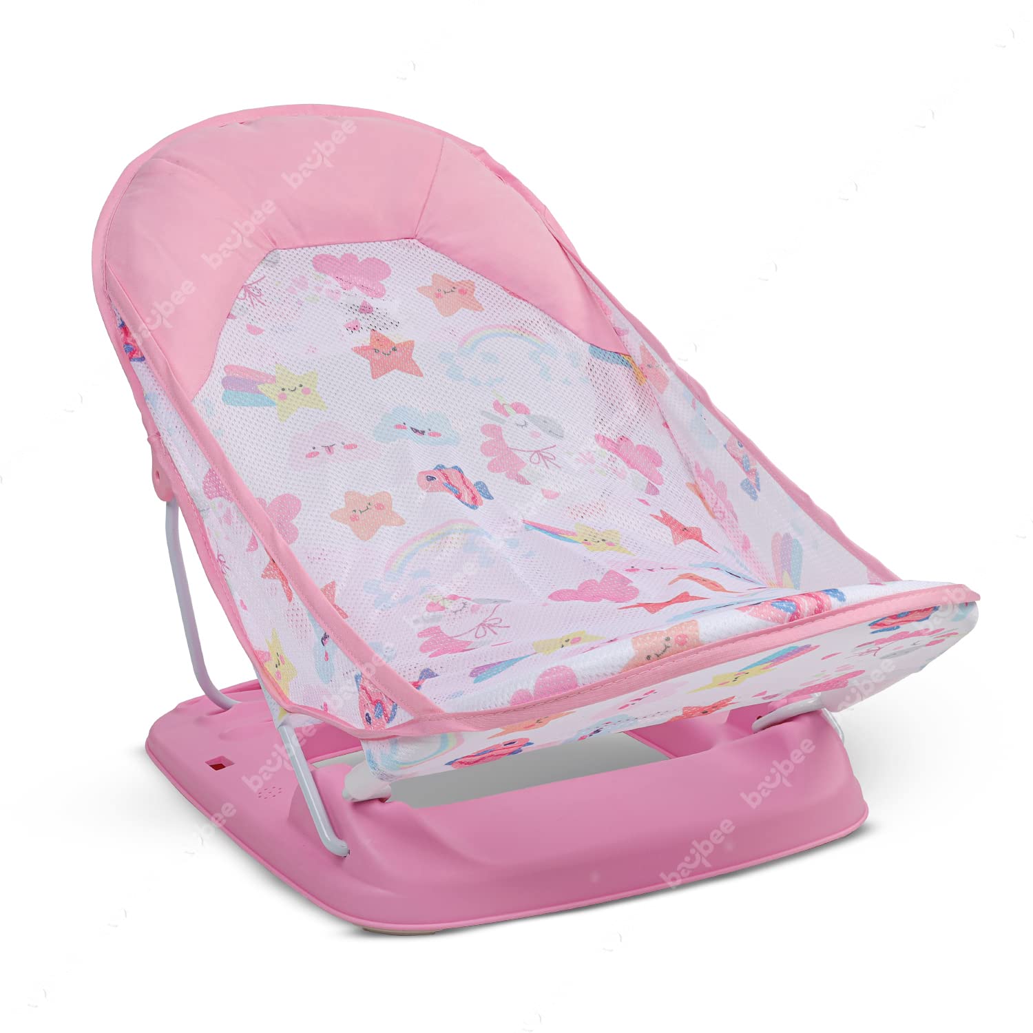 Infant Baby Bather - 3 Position Reclinable & Foldable - ( Pink)