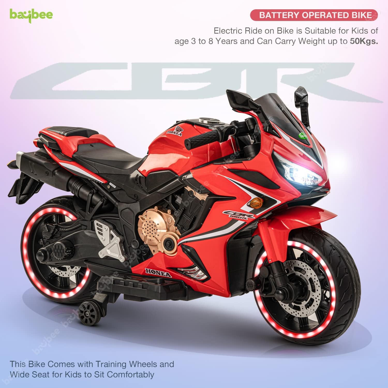 CBR Kids Battery Operated Electric Rechargeable Bike for Kids I Handle Accelerator I 2 to 12 Years